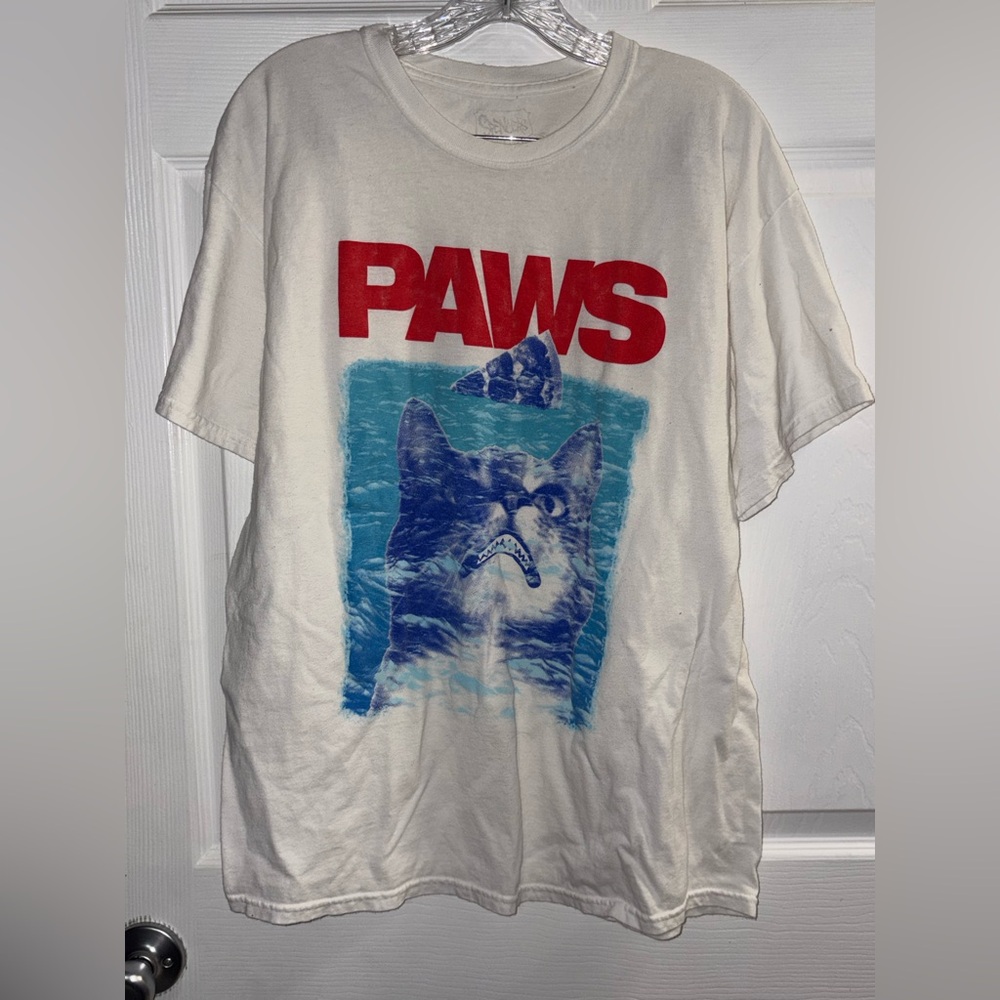 Cat Graphic T-Shirt - Red and Blue Design